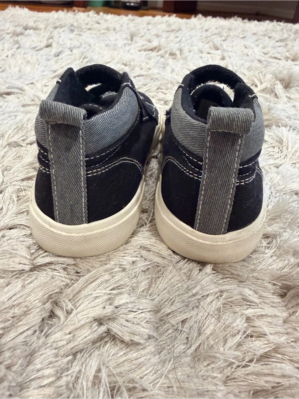 Kids Black Canvas Velcro Sneakers